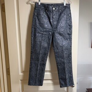 Express Black Metallic Straight Leg Pants